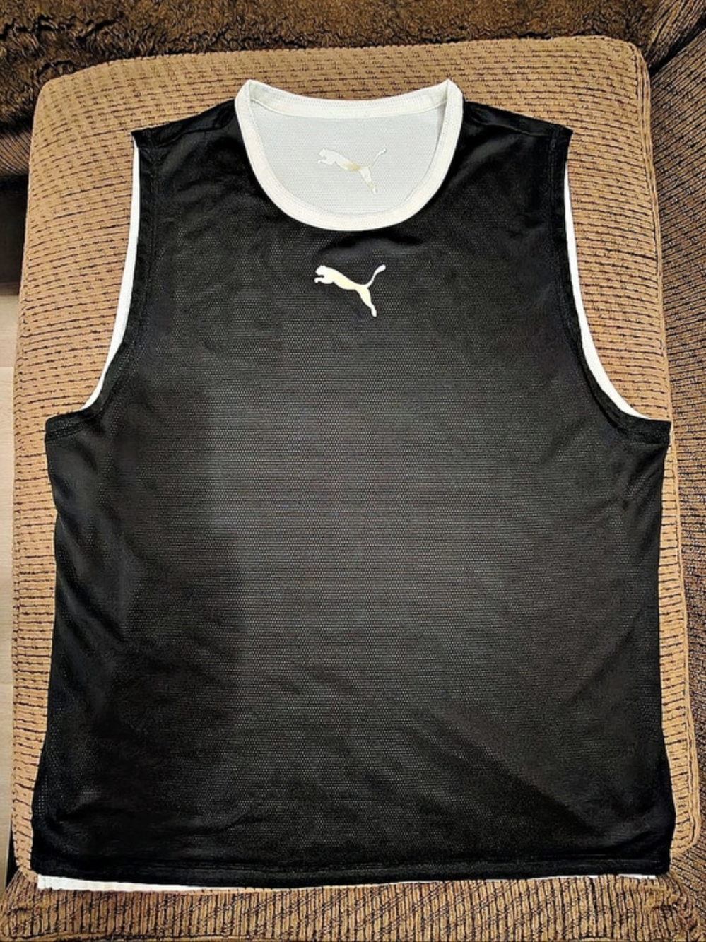 Puma Men's Reversible Black & White Tank Top Size L